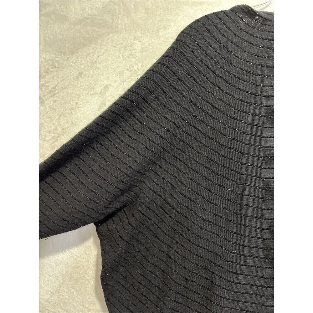 Ralph Lauren Black Label Cardigan Beaded Sweater Art Deco Clasp Women's Large